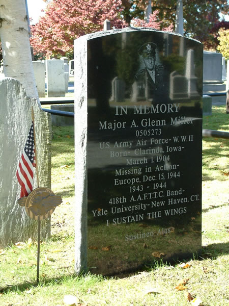 Grove Steet Cemetery, Grave Marker For Glen Miller, M.I.A. In WWII