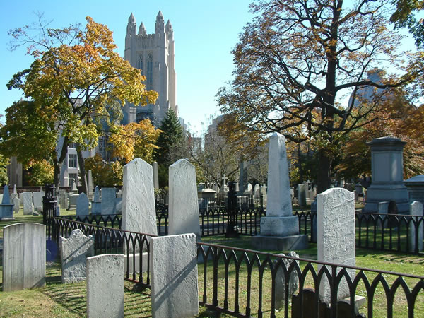 Grove Steet Cemetery View, Yale University In Background